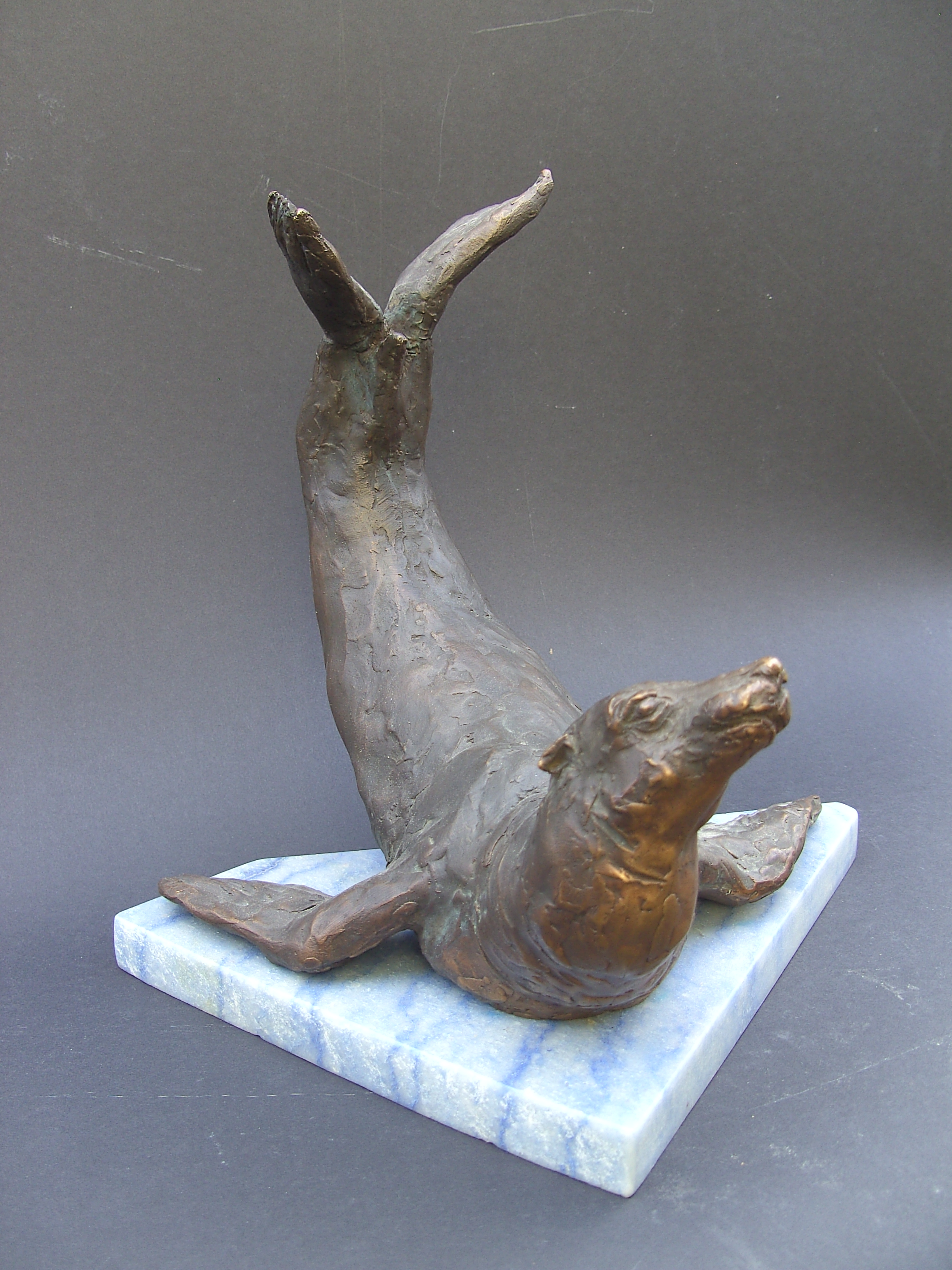 Sea Lion, 28x29x27, Bronze/Granite, 2013